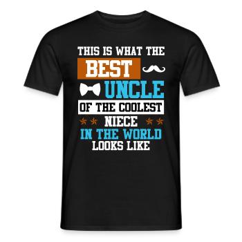 Meilleur oncle de la nièce la plus cool du monde - T-shirt homme - noir - Devant - AI Model Male 178 light (178cm)