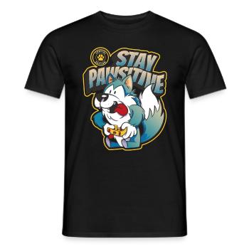 Gaming - Dog gaming stay pawsitive - Männer T-Shirt - Schwarz - Vorne - AI Model Male 178 light (178cm)