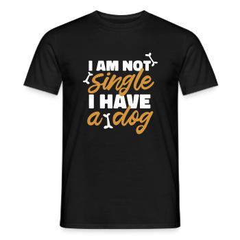 Hund - I am not single I have a dog - Männer T-Shirt - Schwarz - Vorne - AI Model Male 178 light (178cm)
