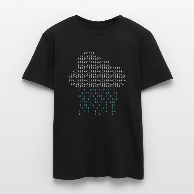 Programmeur - code binaire nuage pluie T-shirt homme