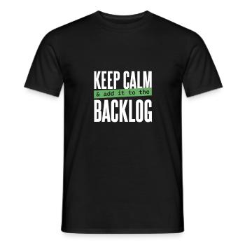Programmierer - keep calm & add it to the backlog - Männer T-Shirt - Schwarz - Vorne - AI Model Male 178 light (178cm)