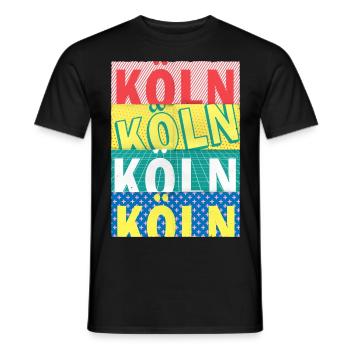 Cologne Germany City Font Skyline - Men's T-Shirt - black - Front - AI Model Male 178 light (178cm)