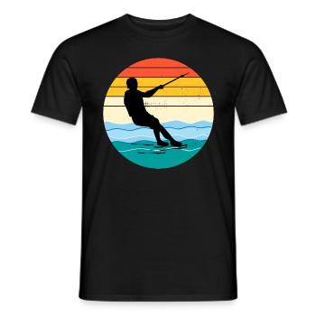 Barfuß Skifahren Wassersport Vintage Retro - Männer T-Shirt - Schwarz - Vorne - AI Model Male 178 light (178cm)