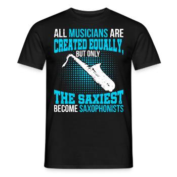 Saxophone Saxophoniste - T-shirt homme - noir - Devant - AI Model Male 178 light (178cm)