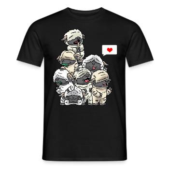 Funny Valais black-nosed sheep sheep - Men's T-Shirt - black - Front - AI Model Male 178 light (178cm)