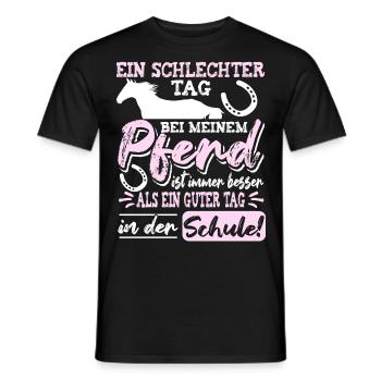 Pferd Reiten Lustige Reiter Sprüche Reiterin - Männer T-Shirt - Schwarz - Vorne - AI Model Male 178 light (178cm)