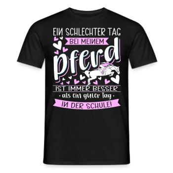 Pferd Reiten Lustige Reiter Sprüche Reiterin - Männer T-Shirt - Schwarz - Vorne - AI Model Male 178 light (178cm)