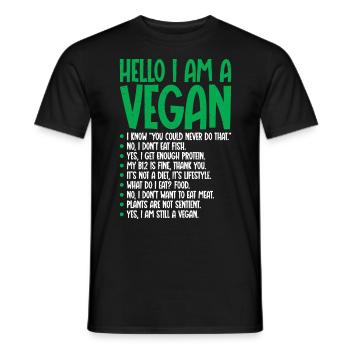 Je suis végétarien végétalien - T-shirt homme - noir - Devant - AI Model Male 178 light (178cm)