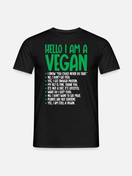 Ich Bin Eine Vegane Vegetarische - Männer T-Shirt - Schwarz