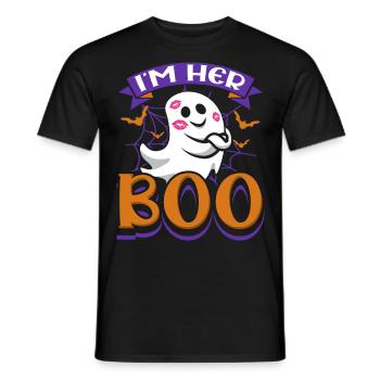 Im Her Boo Couple Spooky Halloween Ghost Boyfriend - Männer T-Shirt - Schwarz - Vorne - AI Model Male 178 light (178cm)