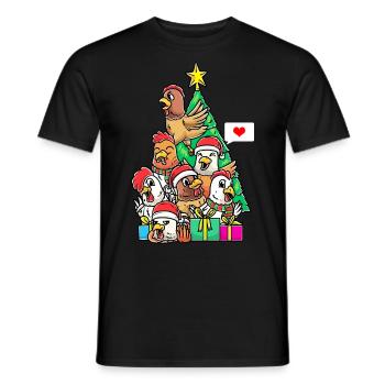 Christmas Chicken Chicken Farmer Chicken Breeding Xmas - Men's T-Shirt - black - Front - AI Model Male 178 light (178cm)