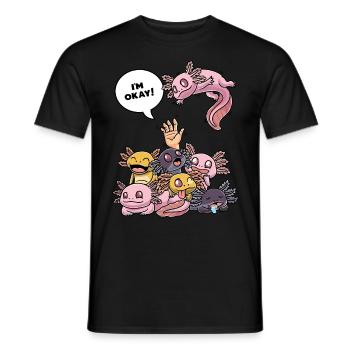 I'm Okay Funny Axolotl - Men's T-Shirt - black - Front - AI Model Male 178 light (178cm)