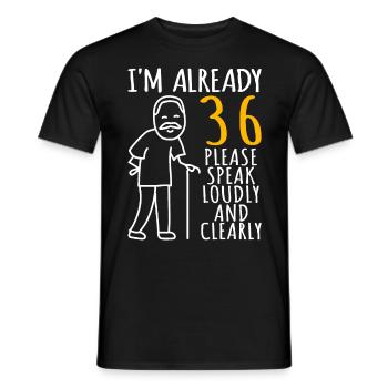 36 Anniversaire Homme 36er 36ter J’ai déjà 36 ans - T-shirt homme - noir - Devant - AI Model Male 178 light (178cm)