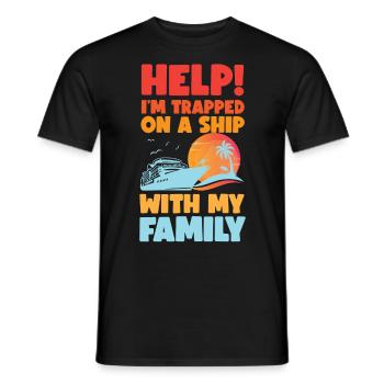 Aide familiale pour les vacances en bateau de croisière! - T-shirt homme - noir - Devant - AI Model Male 178 light (178cm)