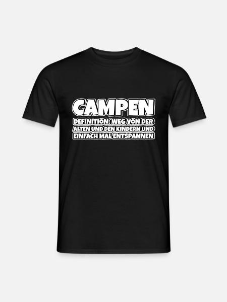 Campen Therapie Lustiger Spruch - Männer T-Shirt - Schwarz