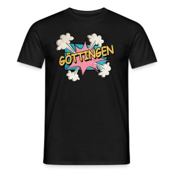 Göttingen Germany City Font Pop Art Comic - Men's T-Shirt - black - Front - AI Model Male 178 light (178cm)
