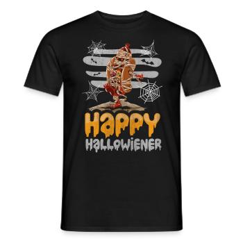 Happy Hello Viennese Mummy Costume Funny Viennese - Men's T-Shirt - black - Front - AI Model Male 178 light (178cm)