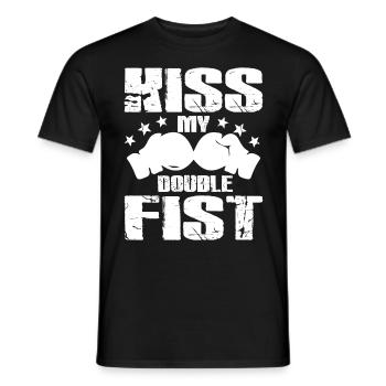 Boxing Kiss My Double Fist Gloves Funny Boxer - Männer T-Shirt - Schwarz - Vorne - AI Model Male 178 light (178cm)