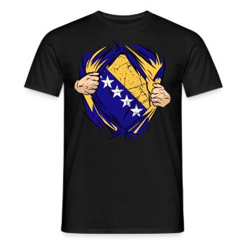 Fiers Bosniaques Bosnie-Herzégovine - T-shirt homme - noir - Devant - AI Model Male 178 light (178cm)