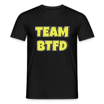 Team BTFD Buy The Dip Crypto Stonk Meme Funny - Men's T-Shirt - black - Front - AI Model Male 178 light (178cm)
