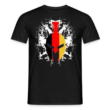 Spartaner Helm Deutschland - Männer T-Shirt - Schwarz - Vorne - AI Model Male 178 light (178cm)