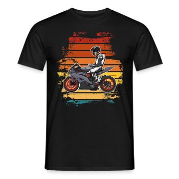 Motorcycle Lifestyle / Motorcycle / Motorcycle biker - Men's T-Shirt - black - Front - AI Model Male 178 light (178cm)
