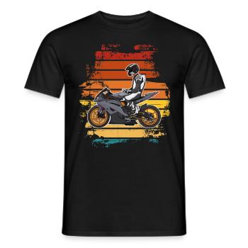 Motorcycle Lifestyle / Motorcycle / Motorcycle biker - Men's T-Shirt - black - Front - AI Model Male 178 light (178cm)