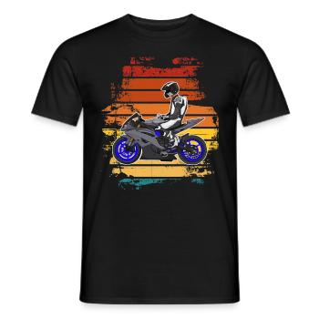 Motorcycle Lifestyle / Motorcycle / Motorcycle biker - Men's T-Shirt - black - Front - AI Model Male 178 light (178cm)