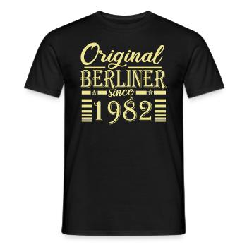 berliner original geburtstag 1982 - Männer T-Shirt - Schwarz - Vorne - AI Model Male 178 light (178cm)