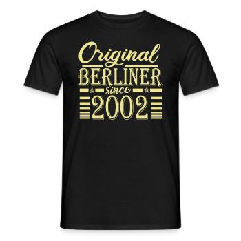 berliner original since 2002 geburtstag - Männer T-Shirt - Schwarz - Vorne - AI Model Male 178 light (178cm)