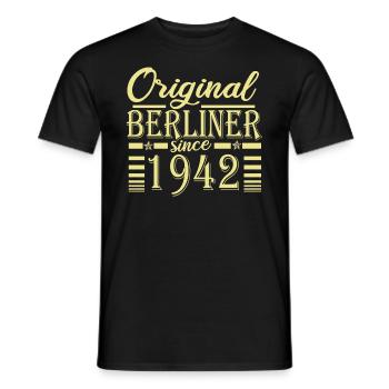 berliner original since 1942 geburtstag - Männer T-Shirt - Schwarz - Vorne - AI Model Male 178 light (178cm)
