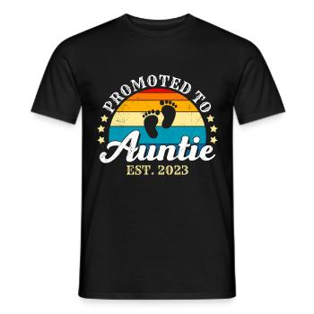 Promoted to Auntie 2023 Promotion Best Aunt - Men's T-Shirt - black - Front - AI Model Male 178 light (178cm)