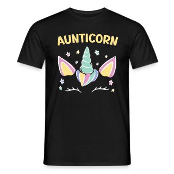 Unicorn Aunt Aunticorn Fairy Tale Super Aunt - Men's T-Shirt - black - Front - AI Model Male 178 light (178cm)