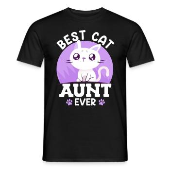Chers chats Tante Meilleure tante du monde - T-shirt homme - noir - Devant - AI Model Male 178 light (178cm)