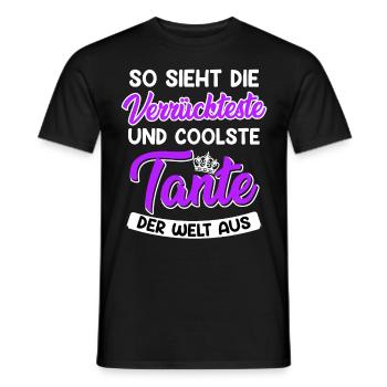So sieht coolste Tante aus verrückte Tante - Männer T-Shirt - Schwarz - Vorne - AI Model Male 178 light (178cm)