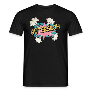 Gütersloh Germany City Font Pop Art Comic - Men's T-Shirt - black - Front - AI Model Male 178 light (178cm)
