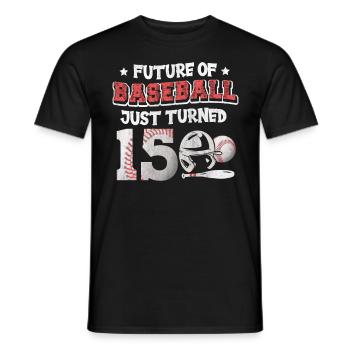 Future of Baseball Just Turned 15 | 15th birthday - Men's T-Shirt - black - Front - AI Model Male 178 light (178cm)