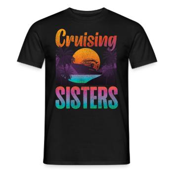 Cruise Ship Vacation Sister Girl - Men's T-Shirt - black - Front - AI Model Male 178 light (178cm)