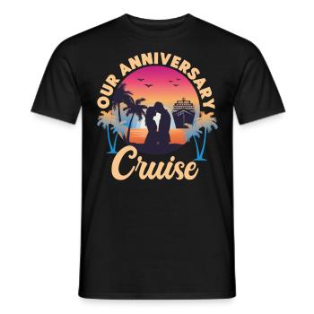 Bateau de croisière Vacances Mari Femme - T-shirt homme - noir - Devant - AI Model Male 178 light (178cm)