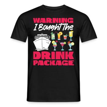 Cruise Ship Vacation Drink Package - Men's T-Shirt - black - Front - AI Model Male 178 light (178cm)