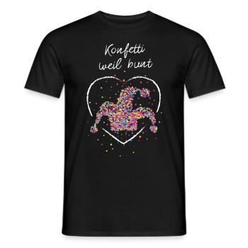 Narrenkappe Konfetti Karneval Fasnacht Fastelovend - Männer T-Shirt - Schwarz - Vorne - AI Model Male 178 light (178cm)