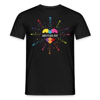 Konfetti Karneval Fasnacht Fasching Fastelovend - Männer T-Shirt - Schwarz - Vorne - AI Model Male 178 light (178cm)