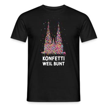 Kölner Dom Karneval Konfetti Fastelovend Jeck - Männer T-Shirt - Schwarz - Vorne - AI Model Male 178 light (178cm)