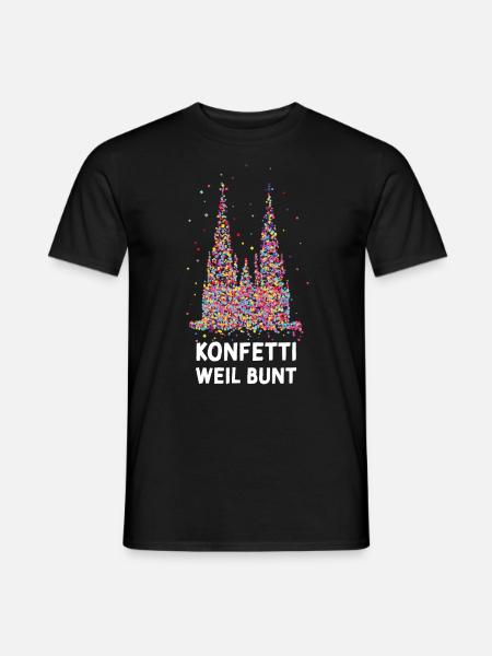 Kölner Dom Karneval Konfetti Fastelovend Jeck - Männer T-Shirt - Schwarz