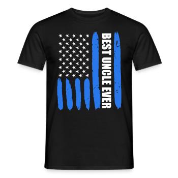 USA Uncle Best Uncle - Men's T-Shirt - black - Front - AI Model Male 178 light (178cm)