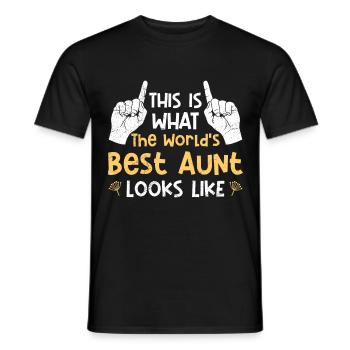 Voici à quoi ressemble la meilleure tante du monde Meilleure tante - T-shirt homme - noir - Devant - AI Model Male 178 light (178cm)