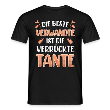 Die beste Verwandte ist die verrückte Tante - Männer T-Shirt - Schwarz - Vorne - AI Model Male 178 light (178cm)