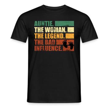 Aunt legend with bad influence Best Aunt - Men's T-Shirt - black - Front - AI Model Male 178 light (178cm)