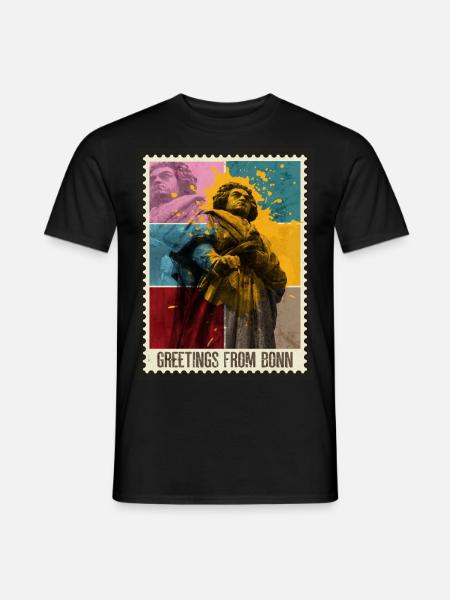 Bonn Deutschland Stadt Skyline Briefmarke Bunt - Männer T-Shirt - Schwarz