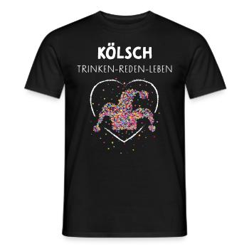 Kölsch Kölner Karneval Kölnerin Fasching Konfetti - Männer T-Shirt - Schwarz - Vorne - AI Model Male 178 light (178cm)